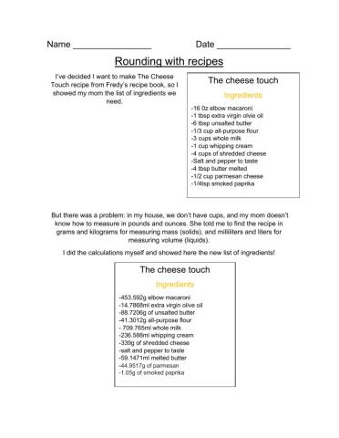 Rounding with Recipes