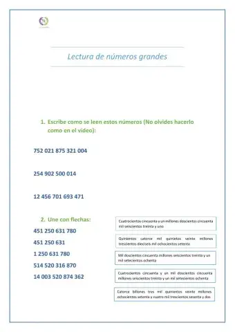 Lectura de números grandes