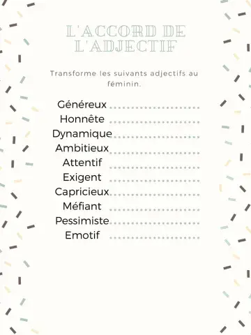 Accord de l'adjectif