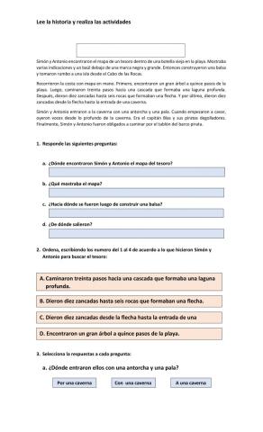 Comprensión Lectora. Actividades varias