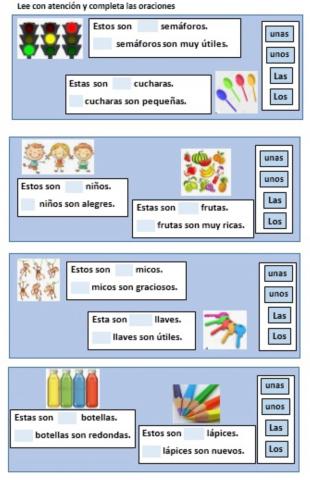 Completar artículos 1