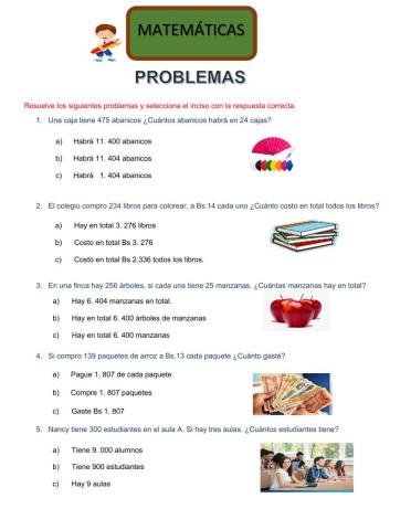 Problemas de multiplicación