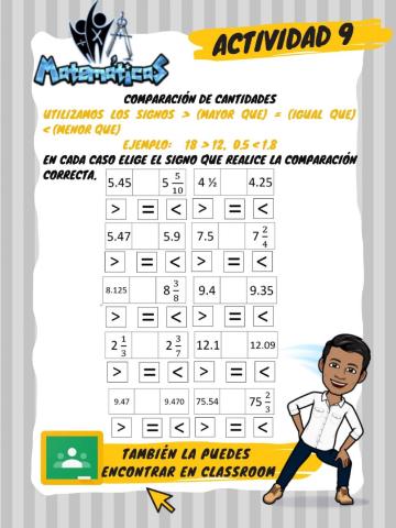 Comparación de cantidades