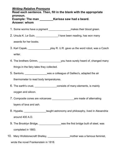Using Relative Pronouns