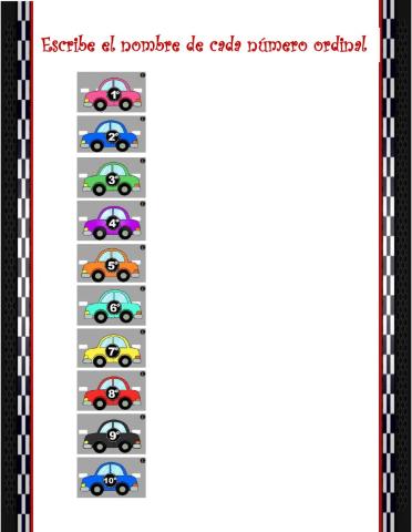 Los números ordinales