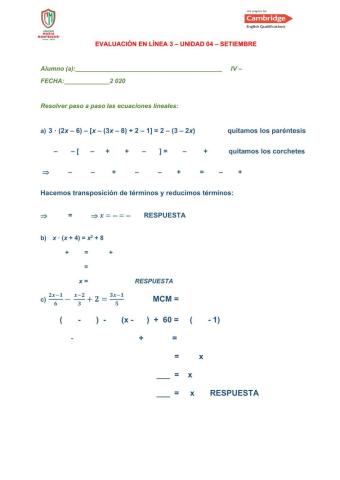 Ecuaciones de primer grado
