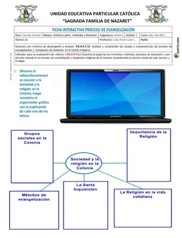 Ficha interactiva proceso de evangelización