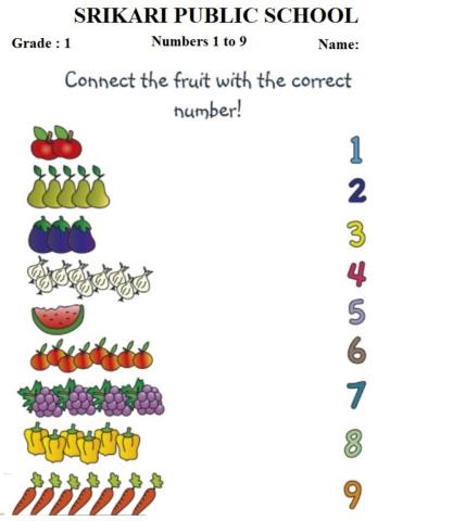 Numbers 1 to 10 Worksheet 1