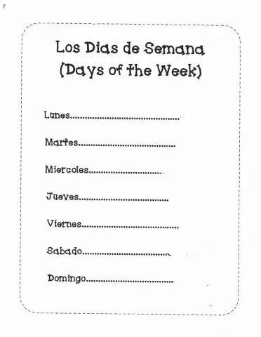 Days of the week