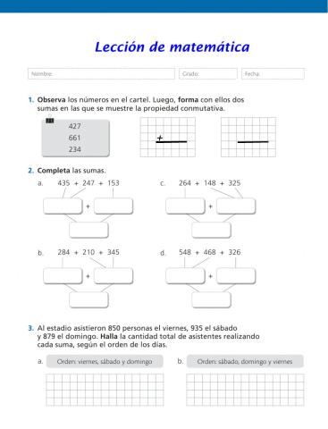 Lección de matemática