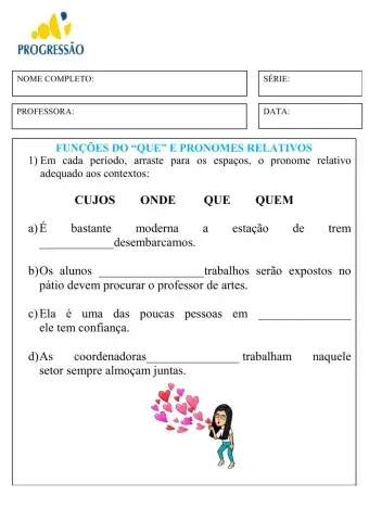 Funções do -que- e pronomes relativos