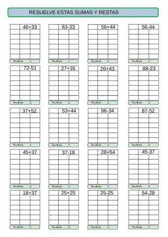 Sumas y restas , decenas