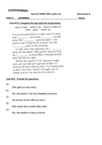 Second term test- part 2