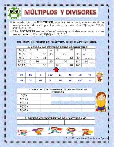 Múltiplos y divisores