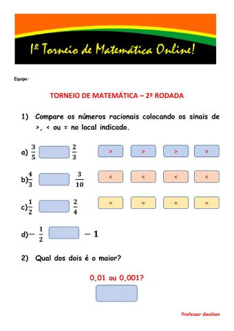 Torneio de matemática - 2ª rodada