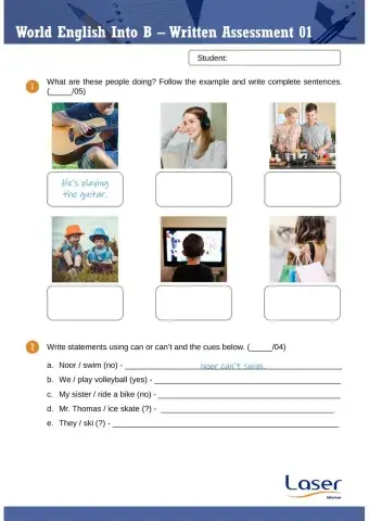 World English Intro B - Assessment - Units 7 to 9