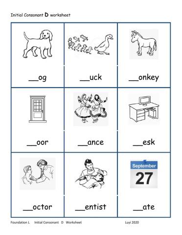 initial consonant D