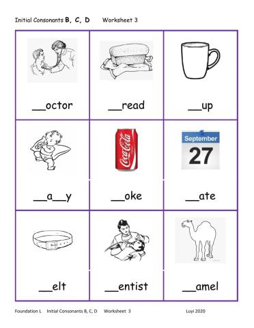 initial Consonants BCD (3)