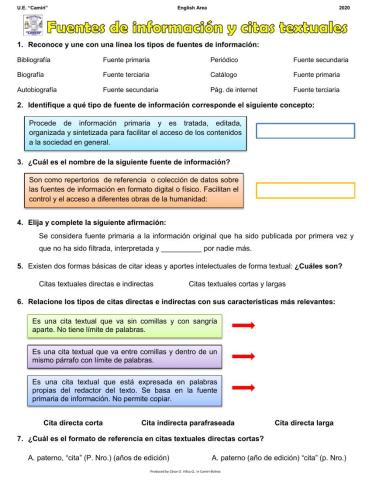 Citas textuales y fuentes de información