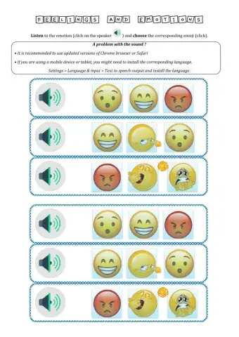 Feelings and emotions in a sentence