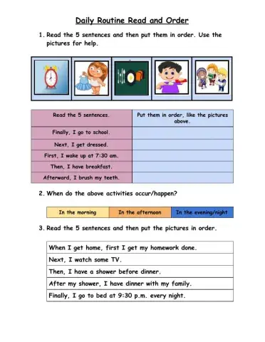 Daily Routine Read & Sort