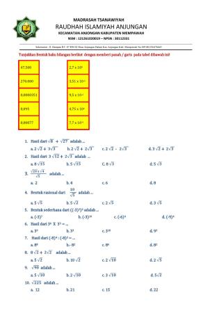Bentuk baku bilangan