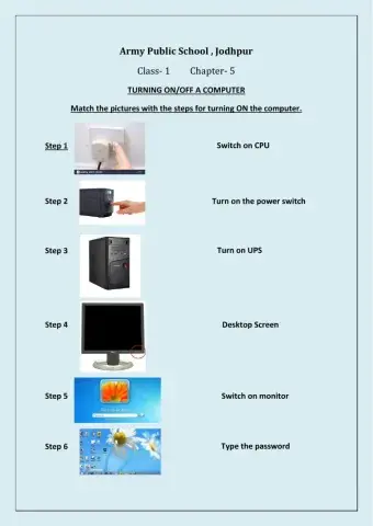 Turning on the computer