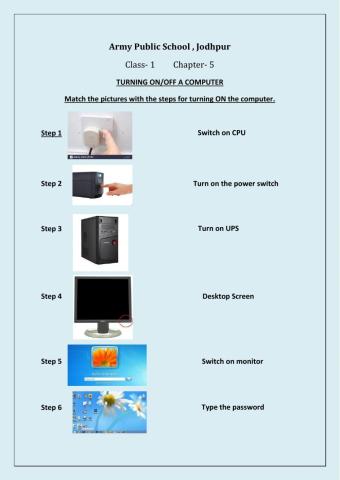 Turning on the computer