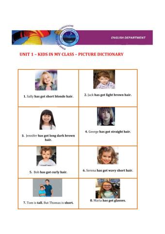 Unit1- Kids in my class