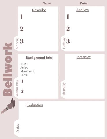 Art Criticism Bellwork