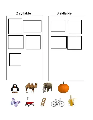 Syllable Sort (2 or 3 syllables)