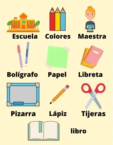 Evaluación Vocabulario escuela