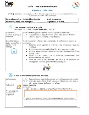 Los adjetivos calificativos