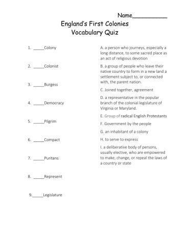 New World Vocabulary