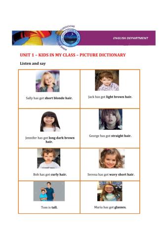 Unit1- Kids in my class