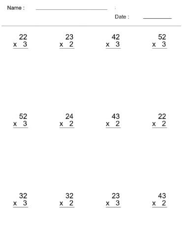 Multiplication 2digits x 1digits