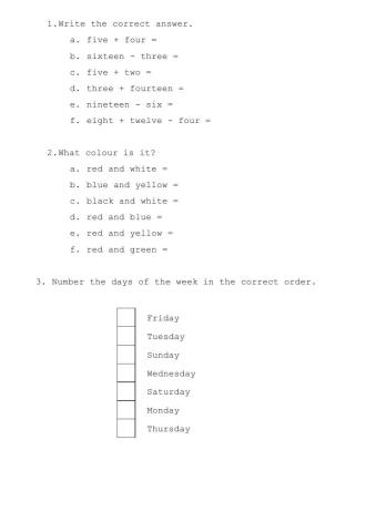 Diagnostic test 1 E.S.O.