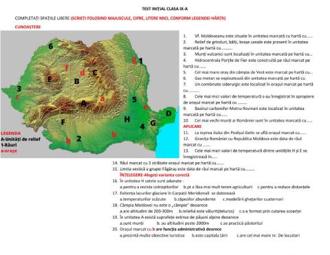 Test de evaluare inițială-clasa 9