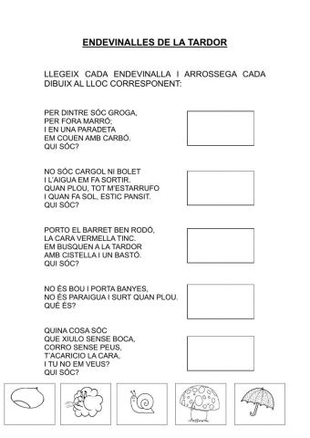 Endevinalles de la tardor.