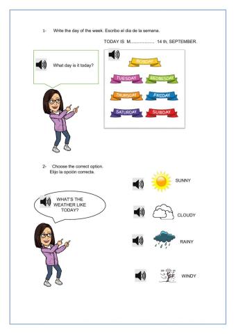 Days of the week-the weather