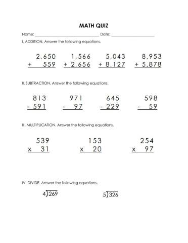 Four Basic Operations