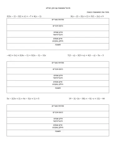 משוואות עם חוק הפילוג