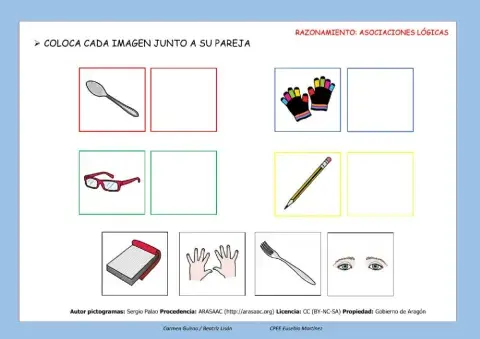 Coloca cada imagen junto a su pareja