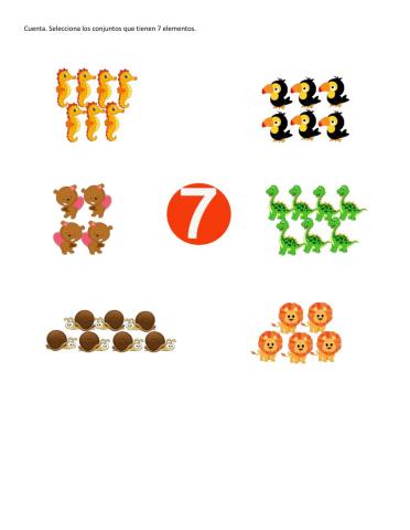 Escoge los conjuntos con 7 elementos