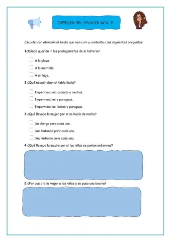 Comprensión oral evaluación inicial 6º