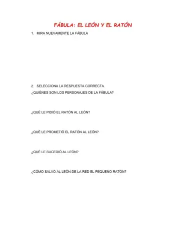 Fábula: El león y el ratón