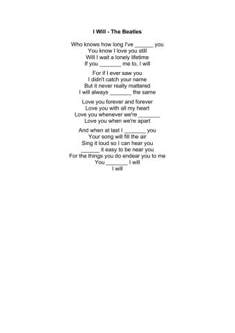 I Will - The Beatles
