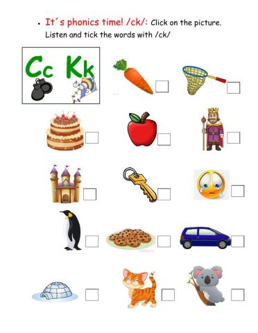 It-s phonics time! -c k- sound