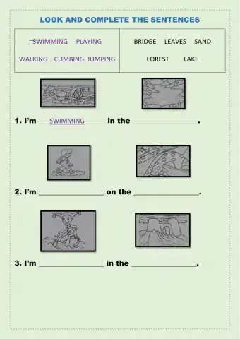 Look, read and complete