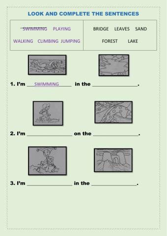 Look, read and complete